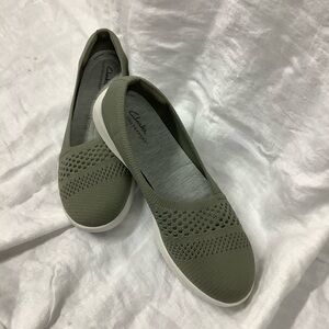 Clarks Green Flats with Perforated Design
